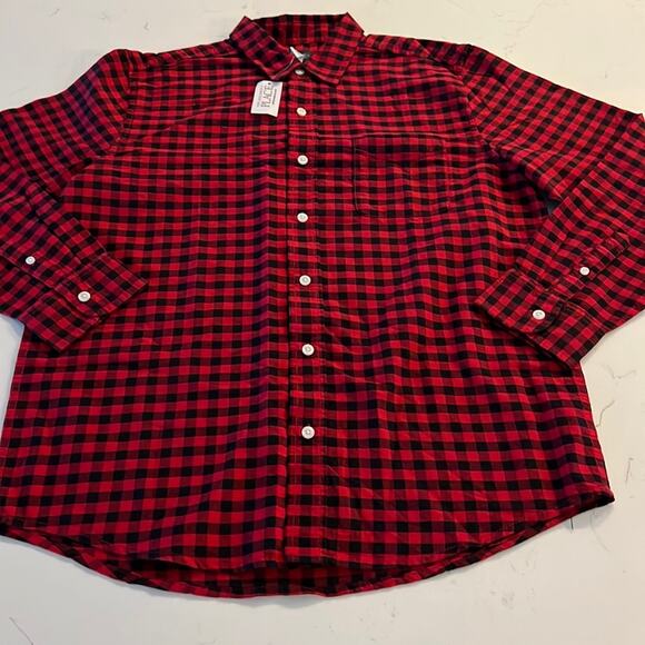 Children's Place Button Down Buffalo Plaid Shirt Size Adult Medium NWT - Picture 1 of 2